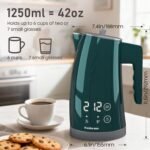 Electric Kettle with Temperature Control, 5 Preset Temps, 2H Keep Warm -1200W Quiet Water Boiler,Electric Tea Kettle with BPA-Free, Digital Cool-Touch, Rotating Base for Home,Office, Kids(Green) - Image 3