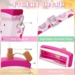 4 Pieces Cute Ice Cream Water Bottles with Strap Kawaii Camera Shaped Drinking Purse Ice Bar Transparent Jug Cup for Camping Sports Shopping Kids(Chic Style) - Image 4