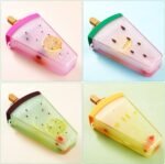 4 Pieces Cute Ice Cream Water Bottles with Strap Kawaii Camera Shaped Drinking Purse Ice Bar Transparent Jug Cup for Camping Sports Shopping Kids(Chic Style) - Image 5