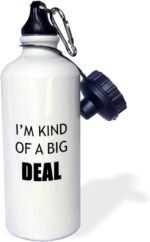 3dRose I'm Kind of a Big Deal Sports Water Bottle, 21 oz, White - Image 3
