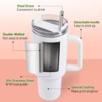 Joyclub 8 Pack 40 OZ Sublimation Tumblers with Handle Blank Insulated Large Tumbler Bulk, Coffee Travel Cups Stainless Steel Travel Mug for Diy Craft Heat Press Print - Image 5