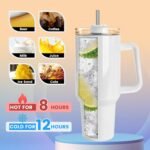 Joyclub 8 Pack 40 OZ Sublimation Tumblers with Handle Blank Insulated Large Tumbler Bulk, Coffee Travel Cups Stainless Steel Travel Mug for Diy Craft Heat Press Print - Image 7