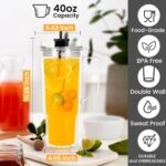 40 oz Tumbler with Handle and Straw Double Wall Reusable Plastic Clear Tumbler with Black Lid Acrylic Iced Coffee Cups Water Travel Mug - Image 3