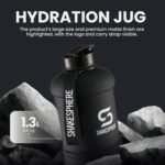 SHAKESPHERE Sports Water Bottle – 1.3L Wide Mouth Water Jug, Leakproof BPA-Free Gym Bottle for Men & Women, Great for Daily Hydration, Training, Travel, Outdoor Activities & Sports – Matte Black - Image 4