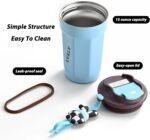 15 oz reusable coffee cup, double-walled vacuum-insulated stainless steel tumbler, portable travel water bottle. - Image 5