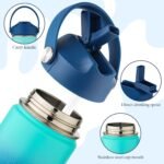 Kids Water Bottle with Straw Lid-12 oz Insulated Stainless Steel Thermal Cup, Leakproof Wide Mouth Sports Bottle Keeps Cold 12H & Hot 6H for Gym Office Outdoor - Image 3