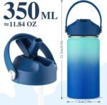 Kids Water Bottle with Straw Lid-12 oz Insulated Stainless Steel Thermal Cup, Leakproof Wide Mouth Sports Bottle Keeps Cold 12H & Hot 6H for Gym Office Outdoor - Image 6