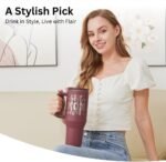 Christmas Gift for Mom - 40 oz Tumbler with Handles & Straw Lid for Mother, Vacuum Insulated Travel Coffee Mug, Best Mom Ever Stainless Steel Cup with Cleaner for Mother's Day Gift - Image 4