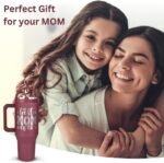 Christmas Gift for Mom - 40 oz Tumbler with Handles & Straw Lid for Mother, Vacuum Insulated Travel Coffee Mug, Best Mom Ever Stainless Steel Cup with Cleaner for Mother's Day Gift - Image 5