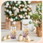 4 Pack Acrylic Snow Globe Tumbler, 20oz Snowglobe Cups with Pre Drilled Hole, Double Wall Plastic Cups Blanks with Bamboo Lid and Plastic Straw, Glitter Snow Globe Cup for DIY Gift - Image 4