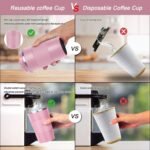 Personalized Coffee Mug, Custom Tumbler with Name Text Logo Vacuum Insulated Coffee Mug Spill Proof Reusable Coffee Travel Mug for Keep Hot/Ice Coffee, Tea, and Beer,Pink - Image 7