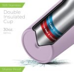 SIPX™ 30 oz Insulated Tumbler with Handle & Straw – Vacuum Insulated Stainless Steel, Leakproof, Cupholder Friendly – Perfect for Iced Coffee, Water & Travel – Purple - Image 4