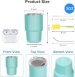 3oz Small Tumbler Shot Glass with Lid and Straw, Mini Tumbler Shot Glass, Stainless Steel Small Cute Cups with Lid and Straw for Wedding Party - 6 Pack - Image 3