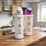 Letter Handle Strap Accessories with Cute Initial Charm Compatible with Owala Water Bottle 24oz 32oz 40oz Owala Kids - Image 4