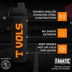 Campus Colors NCAA Stainless Steel Water Bottle - Twist on cap - 24 oz - Carry Clip - Keeps Your Drinks Hot or Cold for Hours (Tennessee Volunteers - Black) - Image 3