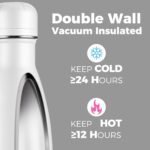 Volhoply 17oz Insulated Water Bottles MultiPack, BPA Free Water Bottle for Kids, Gym, Travel, Sports, Available in Packs of 1, 4, or 8（White,4 Pack） - Image 4