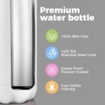 Volhoply 17oz Insulated Water Bottles MultiPack, BPA Free Water Bottle for Kids, Gym, Travel, Sports, Available in Packs of 1, 4, or 8（White,4 Pack） - Image 5