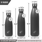 Day 1 Fitness 17 oz. Double Wall 18/8 SS Narrow Screw Cap Water Bottle Grey - Image 3