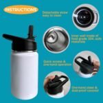 Construction Truck Excavator Bulldozer Kids Water Bottle for School with Straw Lid,12oz Stainless Steel Insulated Water Bottle for Boys & Girls,Leak Proof Lid with Handle & Touch Free Spout (A01) - Image 7