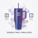 IRON °FLASK Co-Pilot Insulated Mug w/Straw & Flip Cap Lids - Cup Holder Bottle for Hot, Cold Drink - Leak-Proof - Water, Coffee Portable Travel Mug - Dark Pine, 32 Oz - Image 5