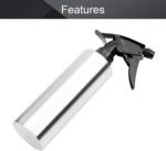 MroMax 1Pcs 11.8oz/350ml Spray Bottle 304 Stainless Steel with Fine Mist Sprayer, Empty Refillable Container for Kitchen Bathroom or Plants Water Sprayer Silver Tone - Image 4