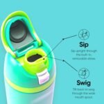 FIFTEEN 32 oz Insulated Stainless Steel Water Bottle with Flip Straw & Handle – Leakproof, BPA-Free, Double Wall Vacuum Flask for Hot & Cold Drinks, Gym, Travel, Office (Azure) - Image 5