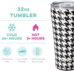 Swig Life 32oz Insulated Tumbler, Travel Coffee Tumbler with Lid, Cup Holder Friendly Travel Coffee Mug, Stainless Steel with Lid (Houndstooth) - Image 3