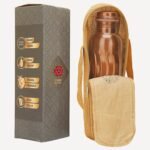 100% Pure Copper Water Bottle for Drinking, 34 Oz Antique Finish Copper Bottle –Leak-Proof,Eco-Friendly, BPA-free Ayurvedic Vessel for Meditation,Yoga, Office, Travel with Carry bag - 1l/1000ml - Image 3