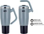 Matte 40 oz tumbler with handle and straw - Leak Proof Tumbler - Insulated Tumblers - Stainless Steel Tumbler - Hot and Cold Drinks (Steep Cliff Gray - 40oz) - Image 3