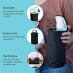J.L. Childress Breast Milk Cooler Travel Bag - Insulated Baby Bottle Storage Bag, Portable Organizer Pack for Breast Milk, Use for Daycare or On the Go, Fits 1-2 Bottles - Black - Image 3