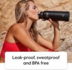 Takeya Sports Water Bottle with Spout Lid - Bottle with Triple Stainless Steel Insulation - Dishwasher Safe & BPA-Free - Bottle with Ice-Blocking Spout Lid & Removable Bumper - 22 oz, Grand Slam Black - Image 5