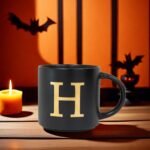 COLLECTIVE HOME - Monogram Ceramic Mugs, 15 oz Golden Initial Black Coffee Cups, Elegant Alphabet Tea Mugs, Elegant Personalized Mug with Gift Box, Unique Mug with Double Side Capital Lette (H) - Image 4