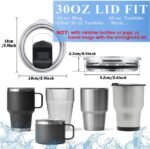 2Pcs 30oz Replacement Yeti Tumbler Lids, Only for Yeti 30 oz Tumbler, 14 oz Mug, with Strong Magnetic Slider Switch, Good Spill Proof Effect Coffee Cup Travel Cover Lids, BPA Free - Image 3