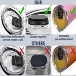 2Pcs 30oz Replacement Yeti Tumbler Lids, Only for Yeti 30 oz Tumbler, 14 oz Mug, with Strong Magnetic Slider Switch, Good Spill Proof Effect Coffee Cup Travel Cover Lids, BPA Free - Image 4