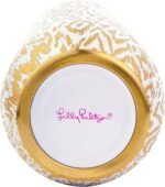 Lilly Pulitzer 10 Oz Stemless Champagne Flute, Small Stainless Steel Tumbler with Lid, Double Wall Insulated Metal Cup, Pattern Play (Gold) - Image 3