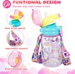 Kids Water Bottle with Pop-Open Straw & Spout 2-in-1 Lid, 20oz Leak-Proof Tritan Plastic BPA-Free Kids Cup with Strap for School Travel Sports Girls Toddler, Dessert - Image 4