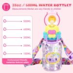 Kids Water Bottle with Pop-Open Straw & Spout 2-in-1 Lid, 20oz Leak-Proof Tritan Plastic BPA-Free Kids Cup with Strap for School Travel Sports Girls Toddler, Dessert - Image 6