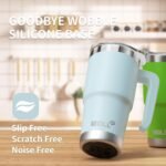 Travel Coffee Mug with Handle 16 oz Stainless Steel Double Wall Vacuum Insulated Tumbler Cup with Lid and Straw (Baby Blue) - Image 4