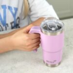 Travel Coffee Mug with Handle 16 oz Stainless Steel Double Wall Vacuum Insulated Tumbler Cup with Lid and Straw (Baby Blue) - Image 8