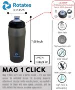 Rotates Cycling Magnetic Water Bottle with Bike Mount, 18oz 550ml, Leak-Proof, Washable Removable Push-Pull Cap, Cage-Free, Silicone Valve Strong Flow, Perfect for Outdoors, Cycling, MTB & Sports - Image 3
