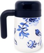 kate spade new york Travel Tea Mug,16 oz Stainless Steel Thermal Mug with Tea Infuser (Floral Toile) - Image 3