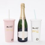 kate spade new york Acrylic Bridal Tumbler with Lid and Straw, 20 oz Tumbler for Bride to Be, Slim Double Wall Tumbler, Miss to Mrs. (Blush) - Image 4