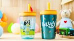 Zak Designs Bluey Kelso Tumbler Set, Leak-Proof Screw-On Lid with Straw, Bundle for Kids Includes Plastic and Stainless Steel Cups with Bonus Sipper, 3pc Set - Image 12