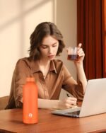 Insulated Water Bottle with Lid, 17 oz Reusable Leak-Proof Metal Stainless Steel Water Bottles for Travel, Sports, Gym, Outdoor (Orange) - Image 8