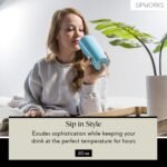 Sipworks Stainless Steel Coffee Tumbler: Double-Wall Vacuum Insulated Spill-proof Travel Mug Metal Coffee Cup with Lid, 20-Ounce White Marble - Image 3