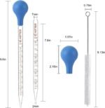 10ml Glass Pipettes Dropper, Lab Graduated Dropper for Liquid Essential Oil, Glass Transfer Pipette with Rubber Bulb and Cleaning Brush (3 pieces) - Image 3