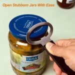 Magnetic 2-IN-1 Jar Opener, Bottle Opener, For Releasing Vacuum Seal, Heavy Duty Stainless Steel, Strong Magnet For Fridge, Great for Kids and Arthritis, 2-PCs, Black - Image 4