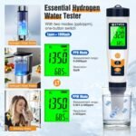 Hydrogen Water Tester pH H2 ORP Meter, Hydroponic pH TDS EC Meter, 6 in 1 pH H2 ORP TDS EC Temp Tester for Drinking Water and Pool, Dissolved Hydrogen Tester for Hydrogen Water Bottle - Image 3