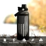 American Flag Water Bottle 32oz - SA Water Bottles Stainless Steel Insulated with Lid, America Gifts Ideas for Men Gym Sports Outdoor Workout - Image 7