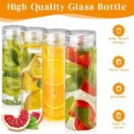 Uiifan 8 Pcs Wide Mouth Glass Water Bottle with Lids 16 oz Reusable Juice Bottles Leakproof Glass Containers for Liquids Portable Drinking Jars for Smoothies Cold Brew Juices Storage - Image 4